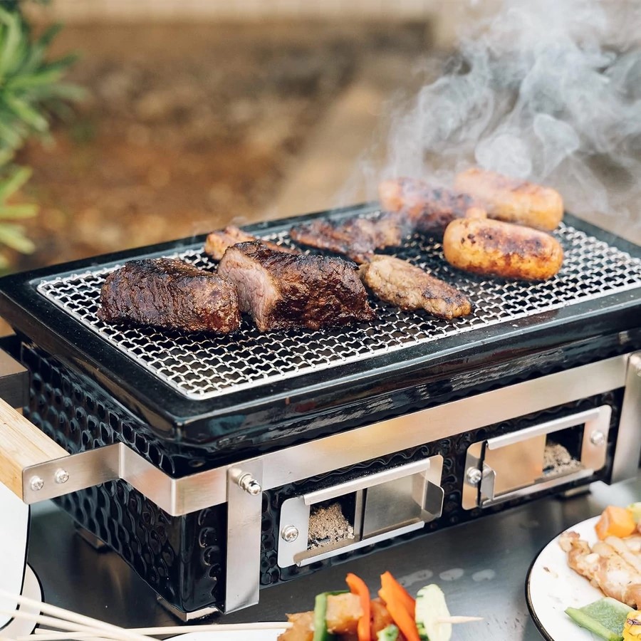 Hibachi asztali kerámia grill szögletes 39×22cm - Image 4