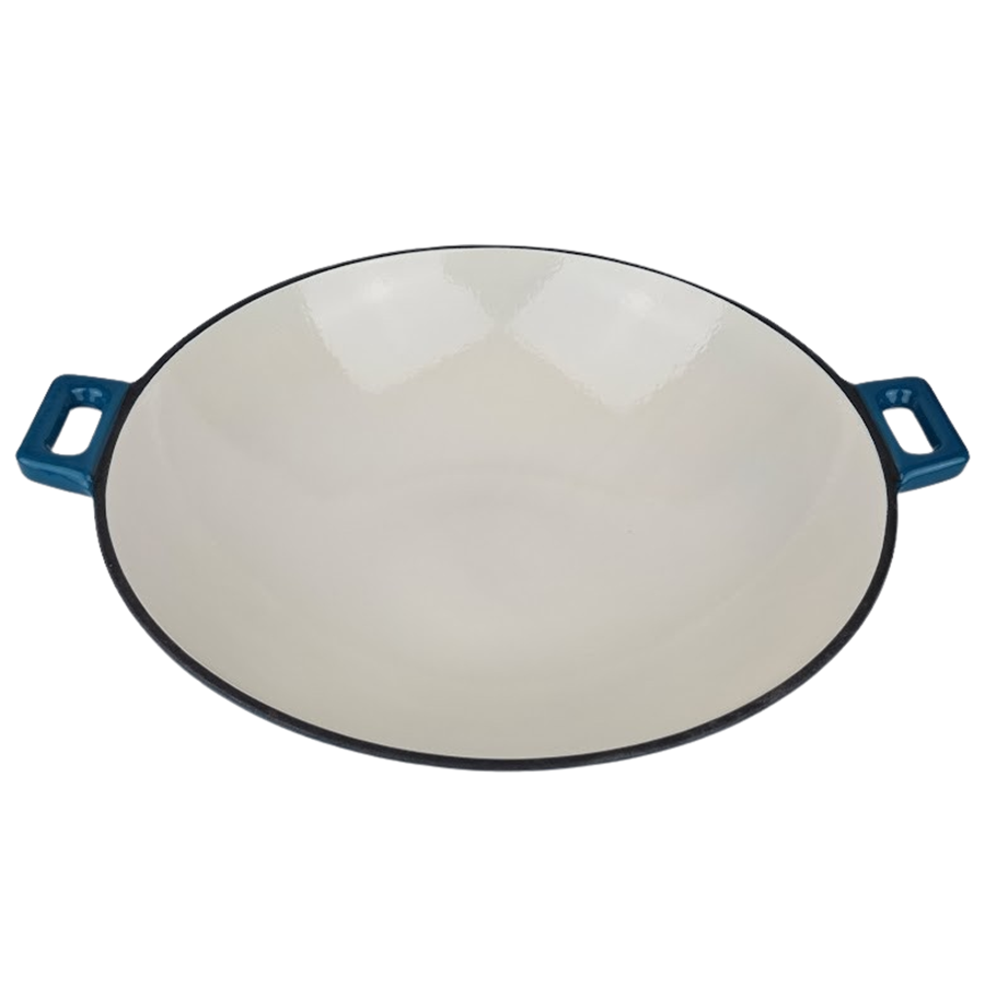 Zománcozott öntöttvas wok 37cm türkizkék - Image 3