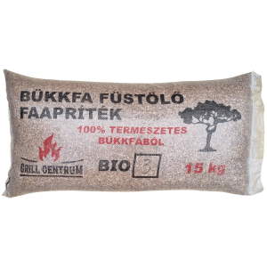 Száraz füstölő bükkfaforgács, BIO 3 bükk füstölő chipsz 15kg
