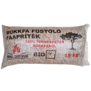 Száraz füstölő bükkfaforgács, BIO 4 bükk füstölő chipsz 15kg